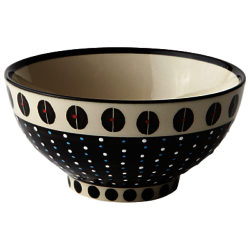 west elm Potter's Workshop Dot Bowl, Black/White